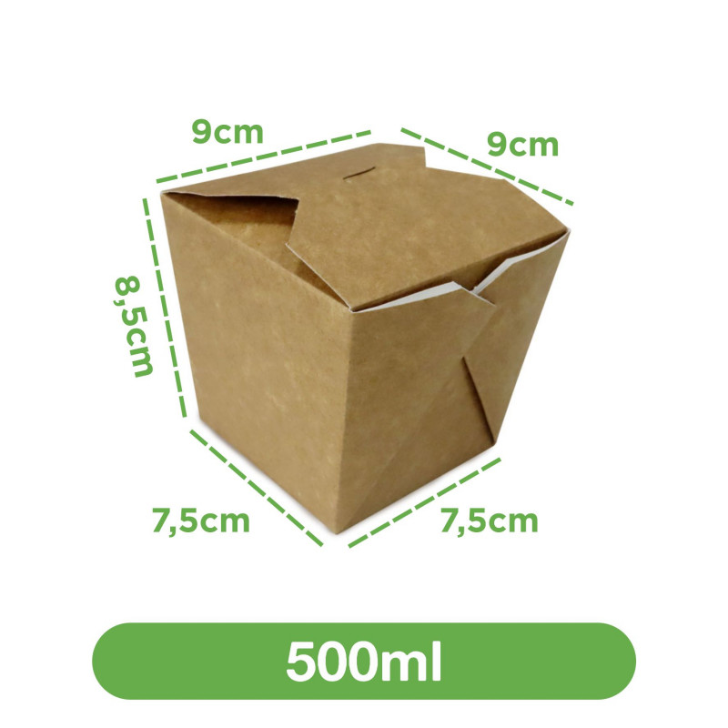 Embalagem 500ml Kraft Plus Box - 100 unidades